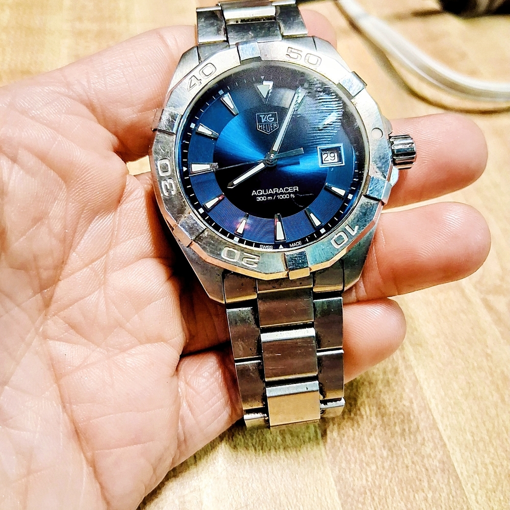 Tag Heuer Aquaracer Blue and Silver Watch